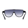 thumbnail image 4 of SA106 Futuristic Half Rim Flat Top 80s Sunglasses Black Gold Smoke, 4 of 4