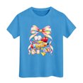 thumbnail image 3 of Kiijoy T Shirt Girls Short Sleeve Crew Neck T-Shirt Kids Graphic Tee Top, Blue, Sizes 3-4, 3 of 3