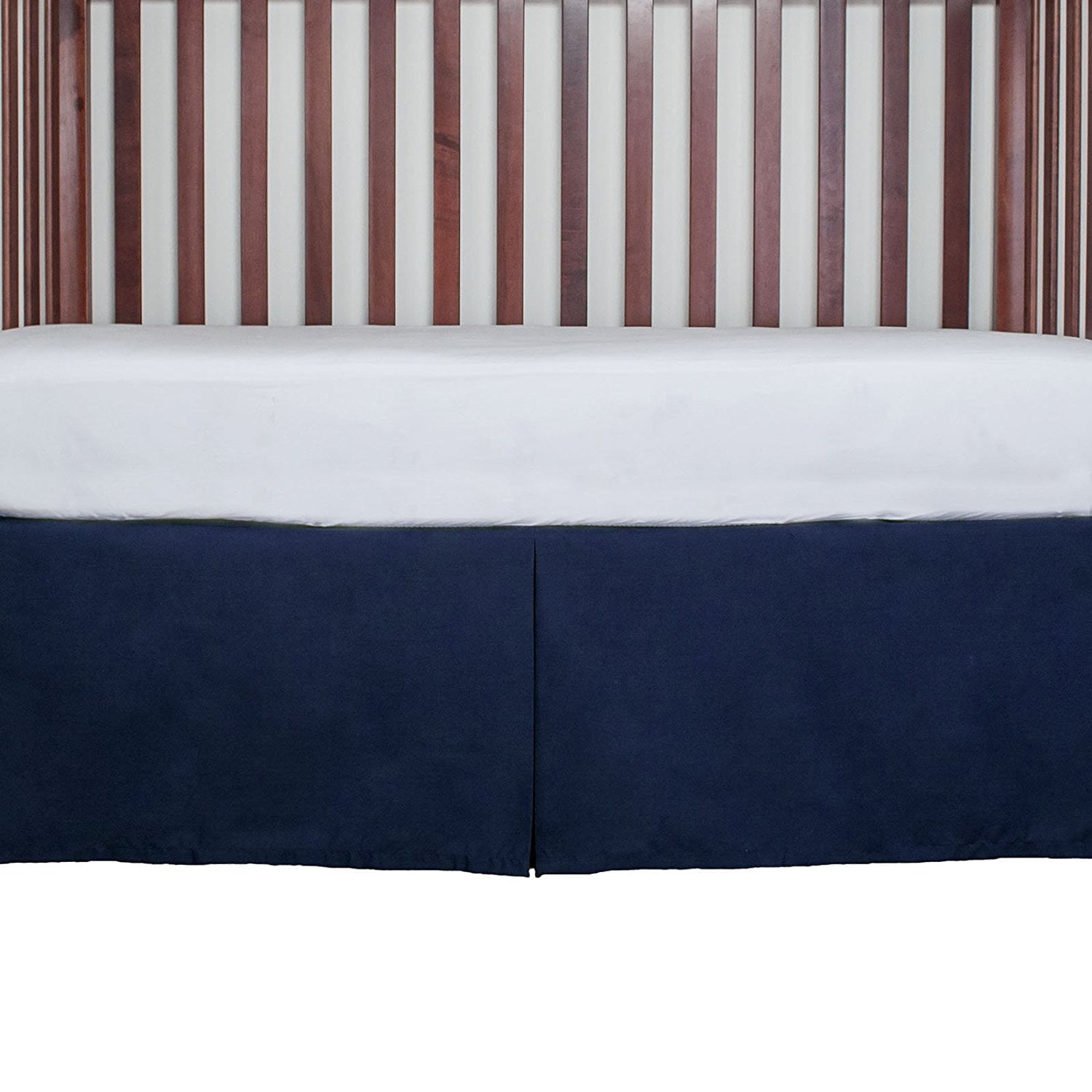 Tailored Crib Bed Skirt Dust Ruffle 15 inches long Color Navy Blue