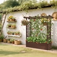 thumbnail image 5 of Ktaxon 43.3in Raised Garden Bed with Arched Pergola, Elevated Carbonized Wood Planter for Patio & Backyard, 5 of 9
