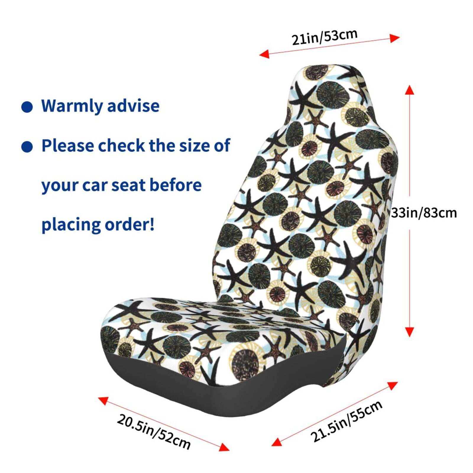 Naloa Sea ​​Urchin Car Seat Covers Universal Front Seat Coves for Car Accessories ,Padded Car Covers for Automotive, SUV, Truck, and Van