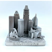 Baltimore 3D City Famous Building Model Statue Souvenir Decoration for Home Office Silver 4”