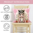 thumbnail image 3 of Merry Christmas Tree Nutcracker Decorative Throw Pillow Covers 20 x 20 Set of 4, Pink Xmas FA La La Porch Outdoor Home Decor, Ornaments Winter Holiday Party Decorations Cushion Case, 3 of 6