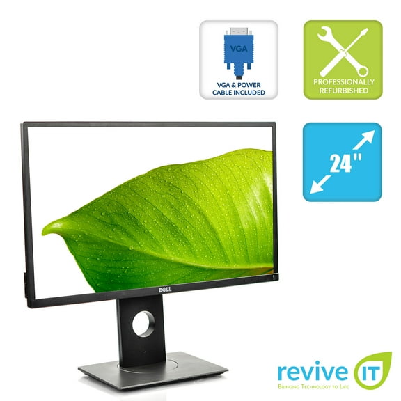 Pre-Owned Dell 24" 1080p IPS LED Backlit Computer Monitor, Black, P2417H, (Used )