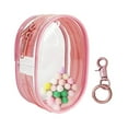 thumbnail image 2 of HILABEE Clear Figure Display Bag with Keychain Mini Doll Storage Bag for Mini Figure Pink Round, 2 of 7