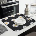 thumbnail image 3 of Kitchen Counter Dish Drying Mat with Daisy Theme Foldable Microfiber Pad Spring Floral Absorbent Rack Drainer 16x18 Inch, 3 of 7