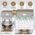 thumbnail image 5 of Teal Botanical Window Privacy Film, Spring Weeping Eucalyptus Leaves Static Cling UV Sun Blocking Heat Control Window Tint Day and Night, Non-Adhesive One Way Windows Privacy Cover 17.7''x78.7'', 5 of 7