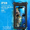 thumbnail image 2 of Casetego Floating Universal Waterproof Phone Pouch with Lanyard, IPX8 Cellphone Dry Bag Waterproof Case for iPhone 14 13 12 11 Pro Max SE XS XR S10 S9 Note 20/10 Up to 8" -2 Pack,Black+Blue, 2 of 6