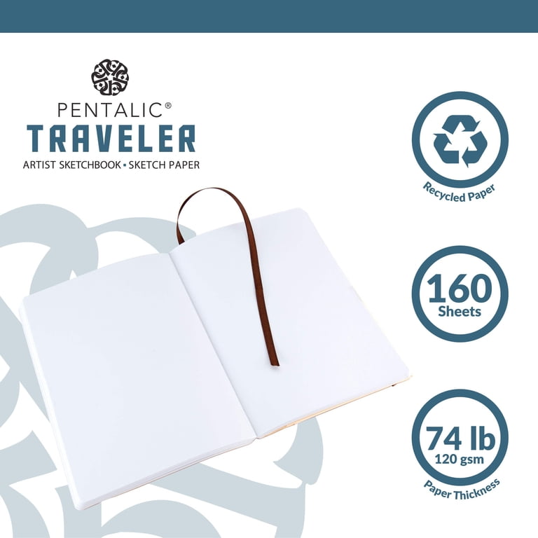 Pentalic Traveler Pocket Artist Drawing Journal, 8x6", 160 Pages photo 5