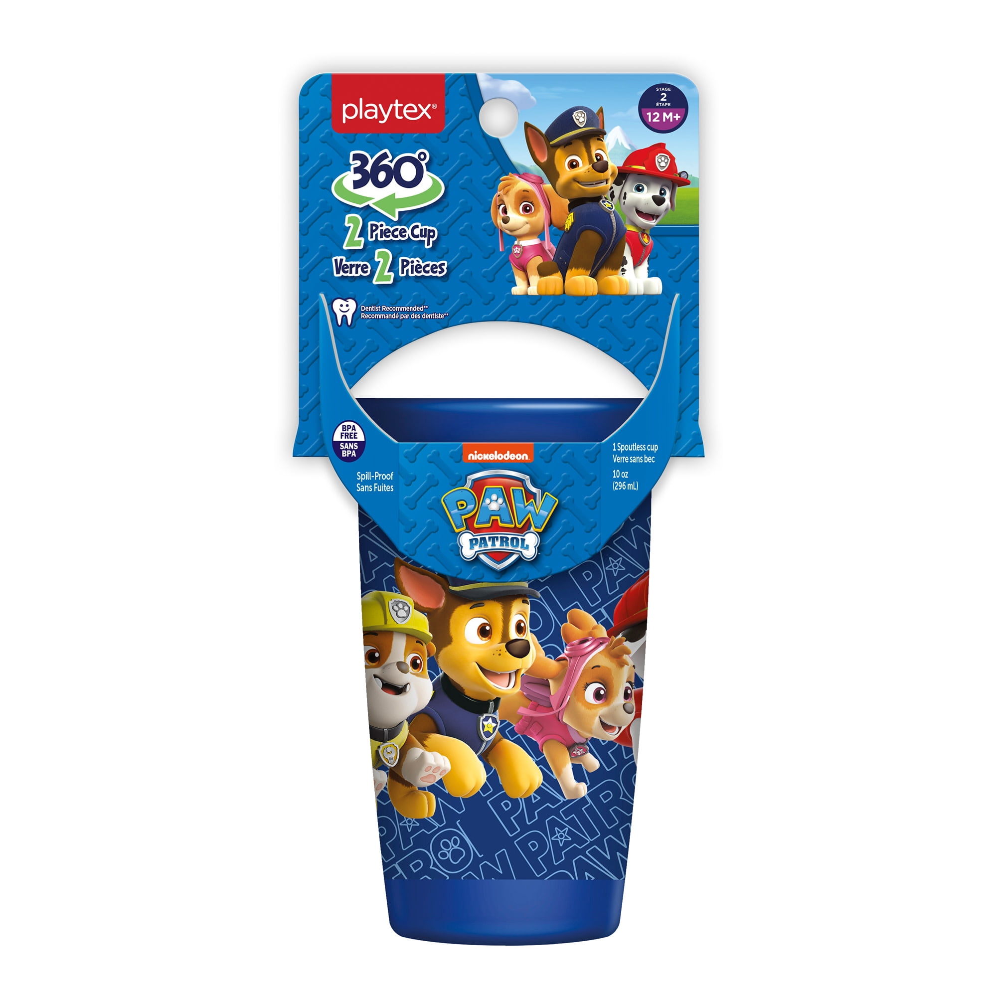 Playtex Sipsters Stage 2 Paw Patrol Boys Spoutless Sippy Cup, 10 Oz