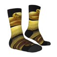 thumbnail image 2 of Goofa Yellow White-Lipped Pit Viper Printed Men's Crew Socks, Soft Durable Breathable Moisture-Wicking with Odor Control Cotton socks, 2 of 9