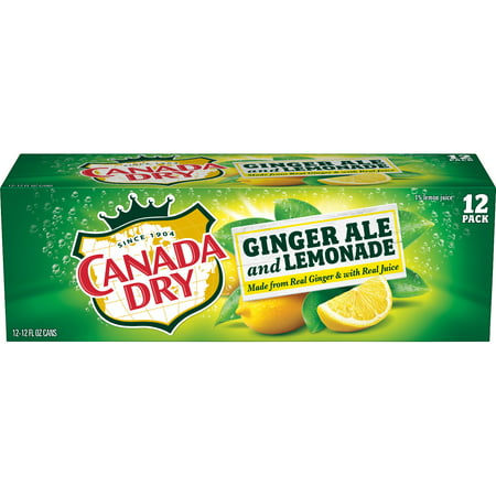 (2 Pack) Canada Dry Ginger Ale and Lemonade, 12 Fl Oz Cans, 12