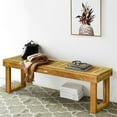 thumbnail image 1 of Costway 52'' Outdoor Acacia Wood Dining Bench Chair Seat Slat, 1 of 10