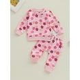 thumbnail image 2 of Wassery Toddler Baby Girl Fall Clothes 6M 12M 18M 24M 3T Infant Long Sleeve Flower Floral Print Sweatshirt Sweatpants Newborn Autumn Outfits 0-3T, 2 of 8