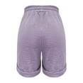 thumbnail image 5 of vigerkar Womens Cotton Drawstring Shorts Summer Elastic Waist Loose Casual Lightweight Lounge Short with Pockets Purple, L, 5 of 8