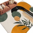 thumbnail image 2 of Boho Middle Century Large Area Rug 8x10 FT, Non Slip Living Room Throw Carpet, Abstract Orange Geometric Leaves Washable Soft Indoor Outdoor Carpet Non-Shedding Rug for Bedroom Dining Room, 2 of 9