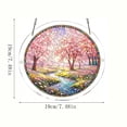 thumbnail image 3 of Yangka Spring Cherry Blossom Acrylic Puzzle Suncatcher, Nature Scenery Stained Glass Style Window Hanging, Home And Garden Decor, 3 of 7