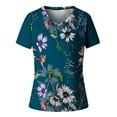 thumbnail image 4 of Patlollav Womens Plus Size,Womens Casual T-Shirt Floral Print V-Neck Short Sleeve Pullover Blouse Tops, 4 of 5