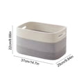 thumbnail image 3 of LiUMX Color Block Woven Storage Basket, Cotton Linen Fabric Rope Organizer with Soft Handles, Multicolor Decorative Bin for Toys, Books, Snacks, Laundry and Home Closet Storage, 3 of 6