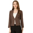 thumbnail image 1 of INSPIRE CHIC Blazer Court Sans Col à Fermeture Éclair pour Femme de Style Workwear, 1 of 6