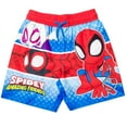 thumbnail image 4 of Marvel Spidey and His Amazing Friends Spider-Man Miles Morales Ghost-Spider Little Boys Rash Guard and Swim Trunks Outfit Set Toddler, 4 of 5