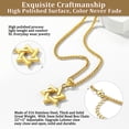 thumbnail image 6 of Bestyle Jewish Star of David Necklace Hexagram Pendant Necklace Stainless Steel Jewelry Gifts for Men Boyfriend Dad Father - Gold Plated, 6 of 9