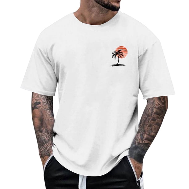 Tops para hombre, blusas y camisas de manga corta con cuello redondo para hombre, camisetas casuales con estampado de moda para hombre, blusa de manga corta, blusa de poliéster para hombre.