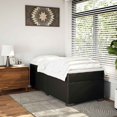 thumbnail image 1 of vidaXL Box Spring Bed with Mattress Black Twin XL Faux Leather, 1 of 5