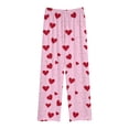 thumbnail image 5 of HXWCHs Girls Twill Pants Stylish Long Pants Soft Casual Everyday Wear Comfortable Pocketed Sleepwear Trousers 9-10Years Pink, 5 of 6