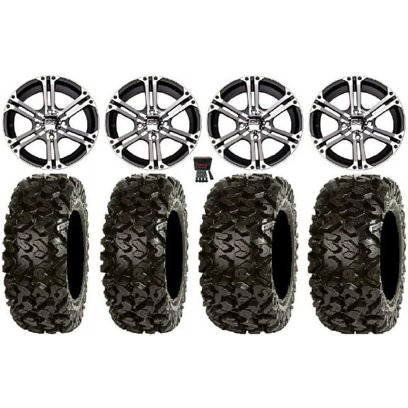 ITP SS212 14" Wheels Machined 27" Rip Saw Tires Can-Am Commander Maverick Renegade Outlander Defender