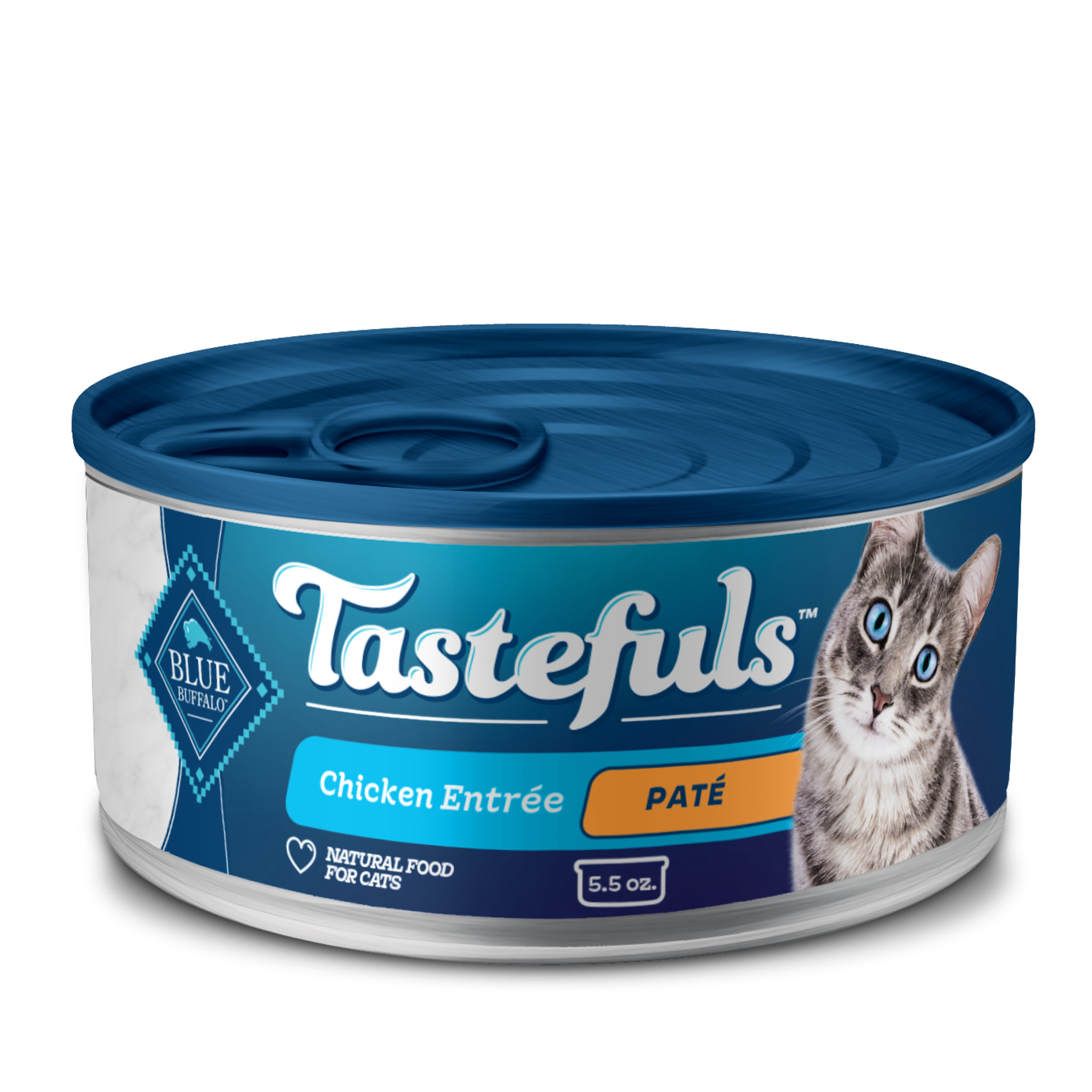 Blue Buffalo Tastefuls Natural Wet Cat Food, Adult, Chicken Paté, 5.5-oz. Can