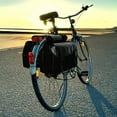 thumbnail image 3 of Canvas Bike Double Pannier Bags Water Resistant Rack Large Pockets 30-40L Capacity Trunk Saddle Bag for Traveling - Black, 3 of 7