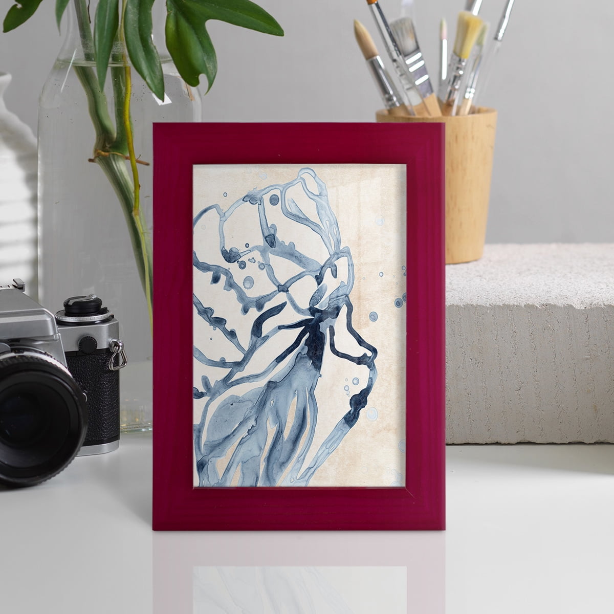 Water Shells I - Framed Print w/glass - Cherry Red