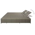 thumbnail image 2 of vidaXL Double Sun Lounger with Cushion Poly Rattan Grey, 2 of 4