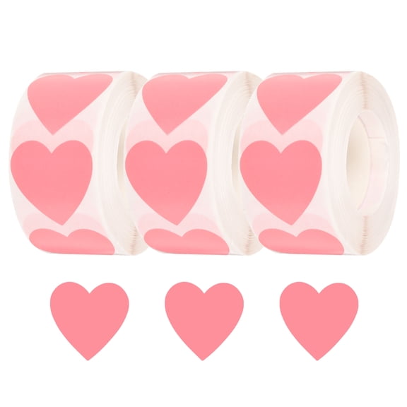 1500pcs Pink Heart Stickers 1 Inch Self-Adhesive Sticker Labels for Shop Home
