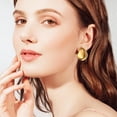thumbnail image 2 of Gold Crystal Hoop Huggie Earrings for Women - Trendy Unique Sparkly Rhinestone CZ Thick Earings Hypoallergenic Wedding Prom Bridal Fashion Fairy Jewelry Gift, 2 of 13