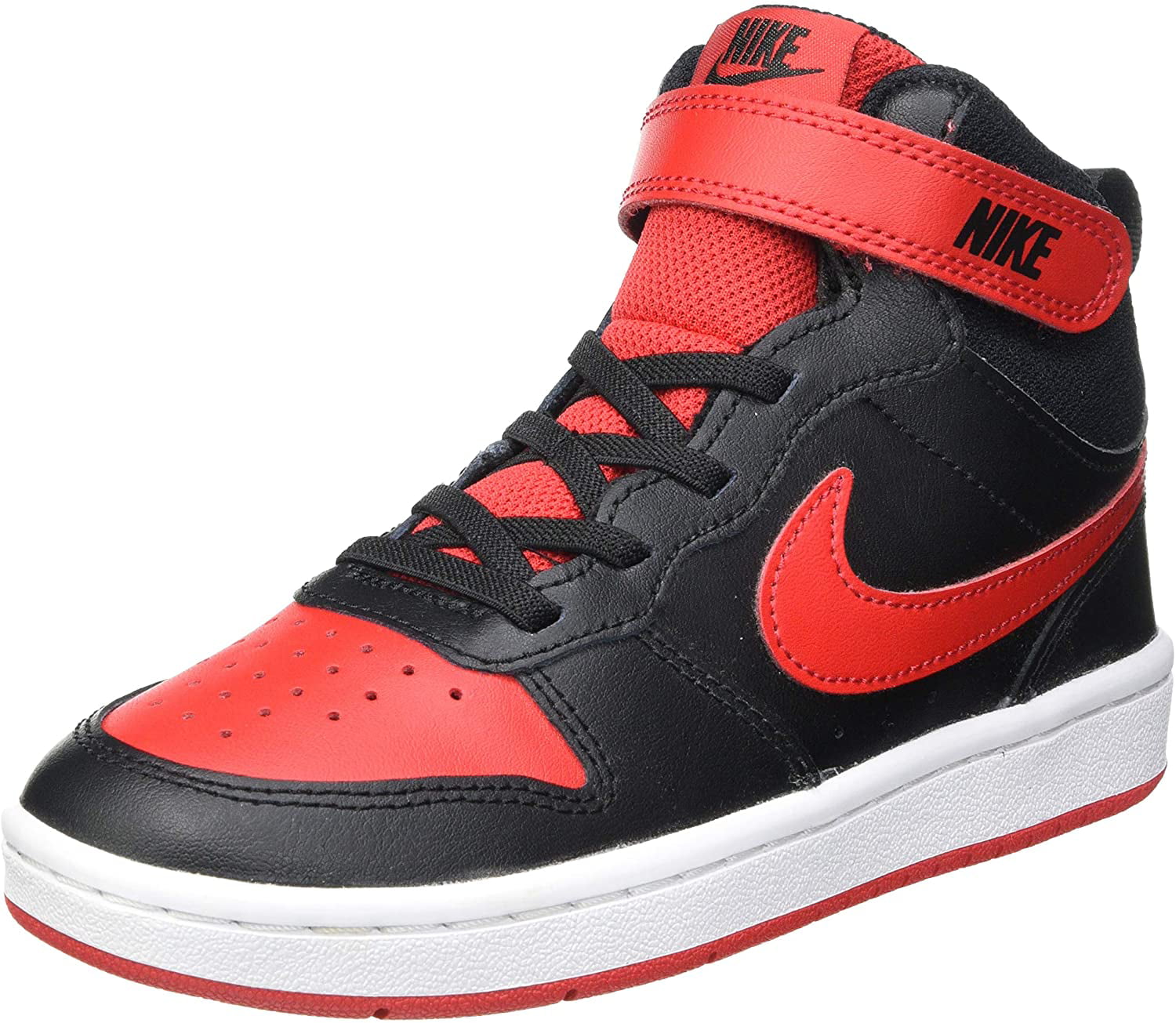equilibrar Extracción Buscar a tientas Nike Court Borough Mid 2 Gs Trainers Child Black/Red High Top Trainers  Shoes - Walmart.com