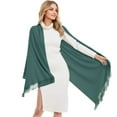 thumbnail image 2 of LSONABXA Green Wraps for Women Under $10 Shawl and Wrap for Evening Dresses Pashmina Wrap for Wedding Party Softable Scarf for Women Women's Blended Shawl, 2 of 4