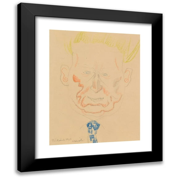 Géza Maróti 12x14 Black Modern Framed Museum Art Print Titled - Eliel Saarinen (1921)