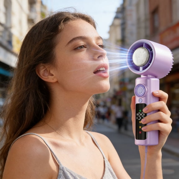 Semiconductor Cooling Handheld Fan, Ice Cooling Portable Fan, 4000mAh USB Rechargeable Fan, Variable Speed Personal Fan, Outdoor Travel Cooling Fan, Digital Portable Air Circulator