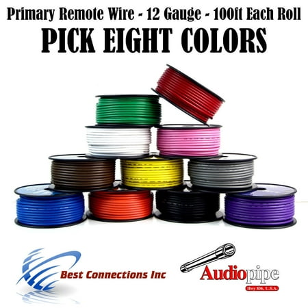 8 Rolls 12 Gauge 100 Feet Audiopipe Primary Remote Wire Auto Power Cable (Best Remote Desktop Program)