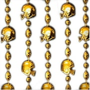 Football Helmet Bead Necklaces, Gold - Pack of 12