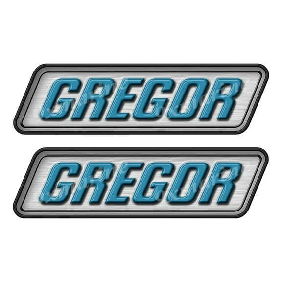 Gregor boat Stickers "3D Vinyl Replica" of originals - 10" long