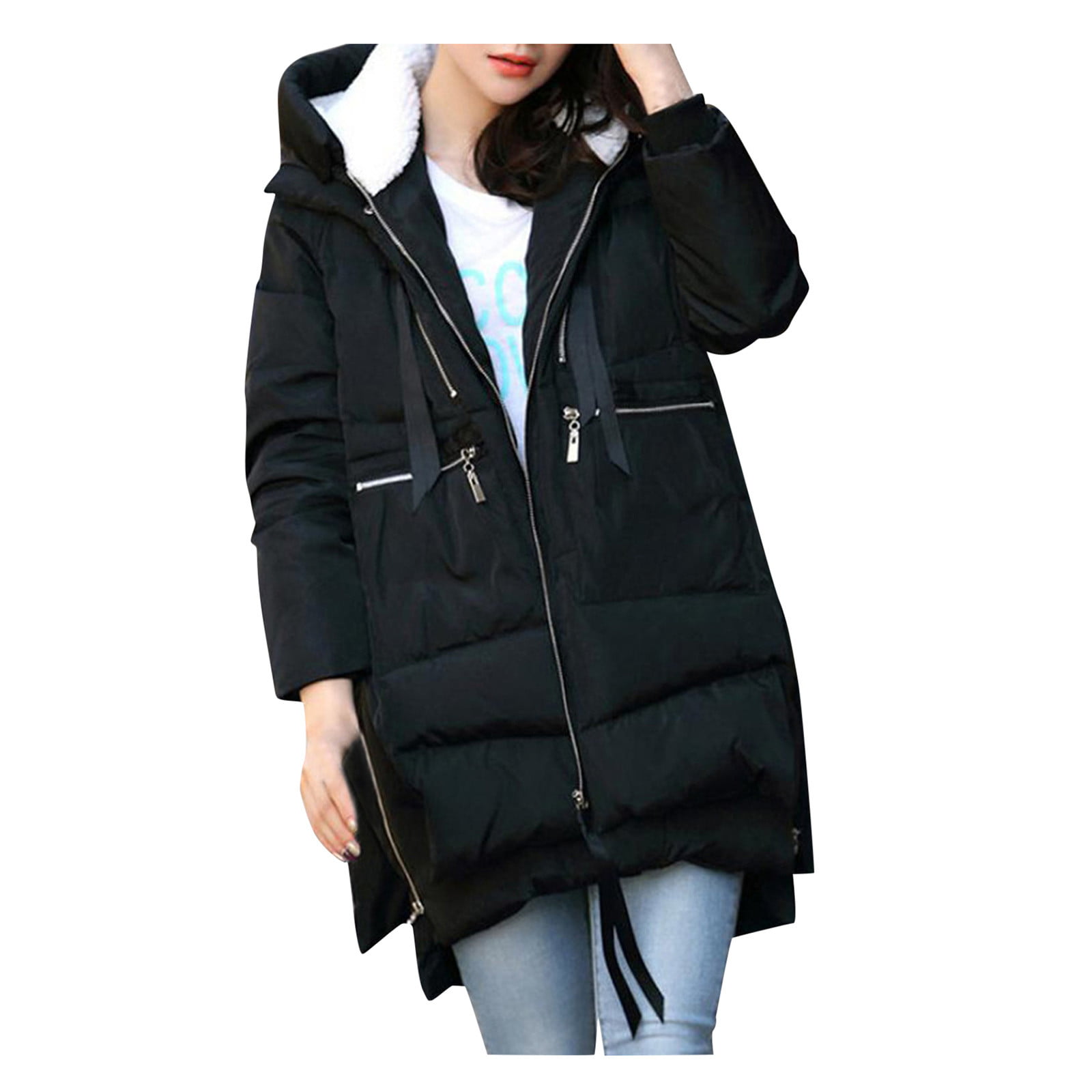 Suncolor8 Mens Fleece Lined Thick Hooded Outdoor Winter Parka Coat Jacket Outwear 