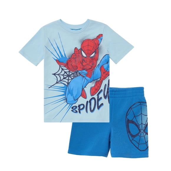 Conjunto de ropa Marvel Boys Spiderman, camiseta y pantalones cortos para niños, 5 años