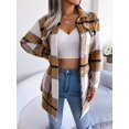 thumbnail image 4 of LinYooLi Women's Plaid Shacket Jacket Casual Button Down Wool Blend Shirt Jacket with Belt, 4 of 5