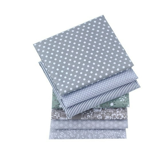 Grey Fabric Fat Quarters Bundles, Quilting Sewing Precuts Cotton Fabric, 18 x 22 inches