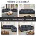 thumbnail image 4 of Oversize Modular Sectional Sofa, U Shaped Convertible Couch for Living Room, Corduroy Fabric Sofa Set with Removable Ottoman (7 Seat Sofa Couch, Dark Grey), 4 of 5