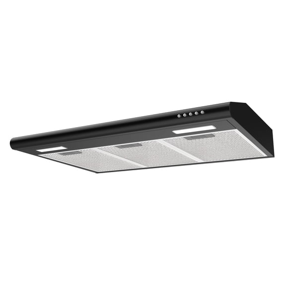 CIARRA Slim Range Hood 30 inch Under Cabinet Black