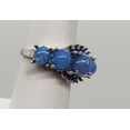 thumbnail image 3 of Size 6, Round Blue Fire Opal Topaz Silver Ring, 3 of 6